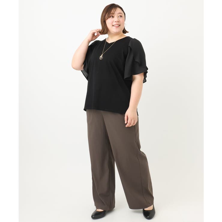 【大きいサイズ】ラッフルスリーブカットソー | eur3 | 詳細画像22 