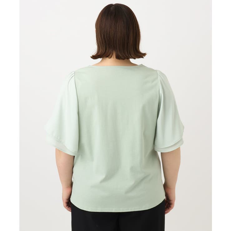 【大きいサイズ】ラッフルスリーブカットソー | eur3 | 詳細画像7 