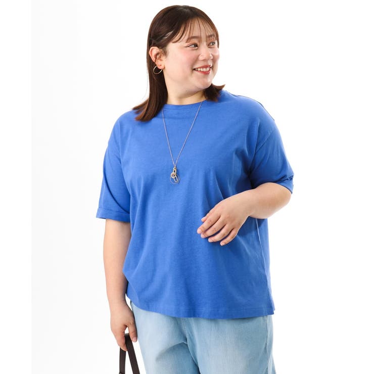 【大きいサイズ/接触冷感/UVカット】ドロップショルダーコットンTシャツ | eur3 | 詳細画像12 