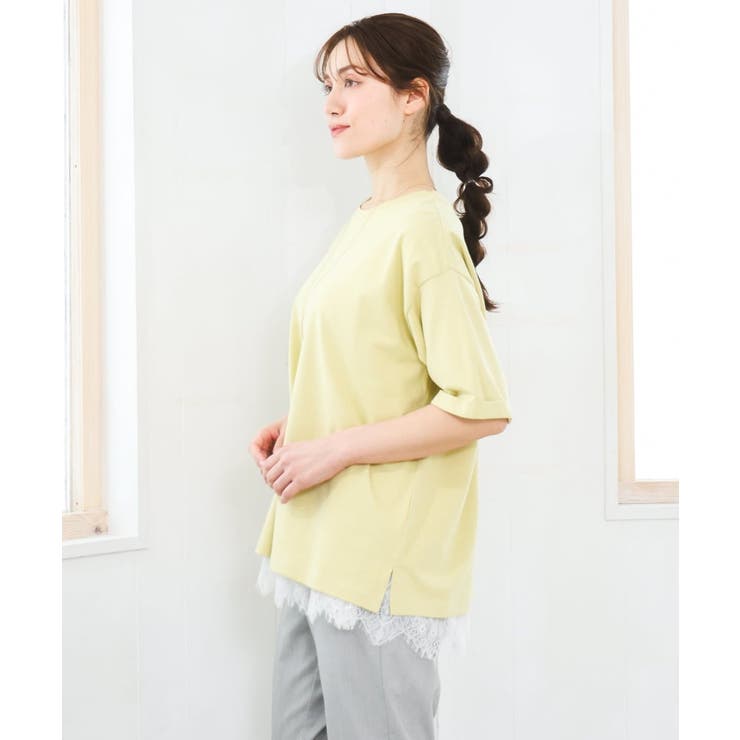 【大きいサイズ/接触冷感/UVカット】ドロップショルダーコットンTシャツ | eur3 | 詳細画像2 
