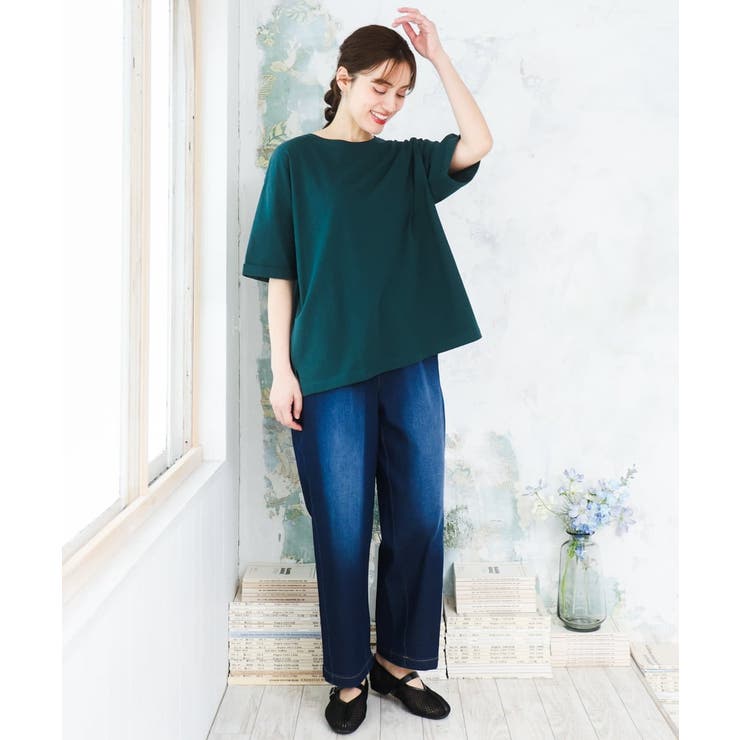 【大きいサイズ/接触冷感/UVカット】ドロップショルダーコットンTシャツ | eur3 | 詳細画像8 