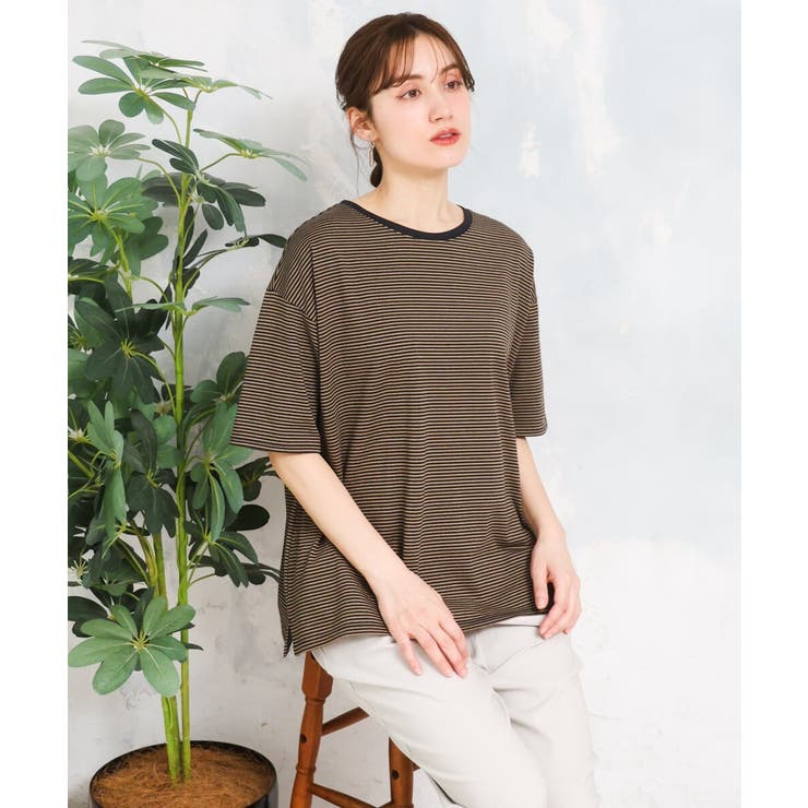 【大きいサイズ】ボーダーTシャツ | eur3 | 詳細画像1 