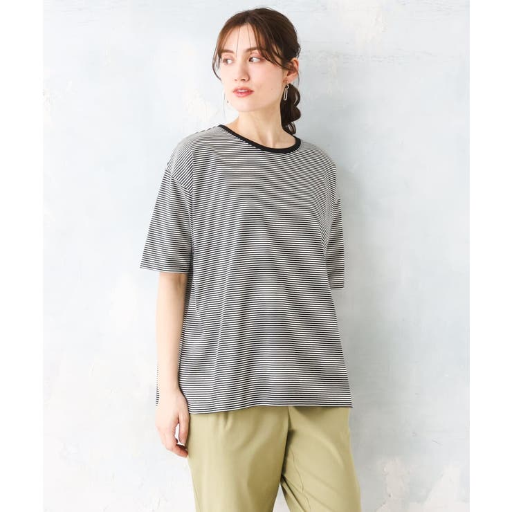 ブラック | 【大きいサイズ】ボーダーTシャツ | eur3