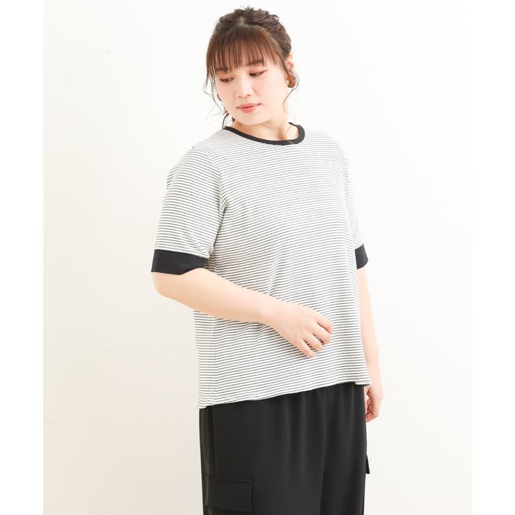 【大きいサイズ】テレコボーダーカットソー | eur3 | 詳細画像12 