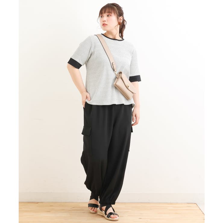 【大きいサイズ】テレコボーダーカットソー | eur3 | 詳細画像15 