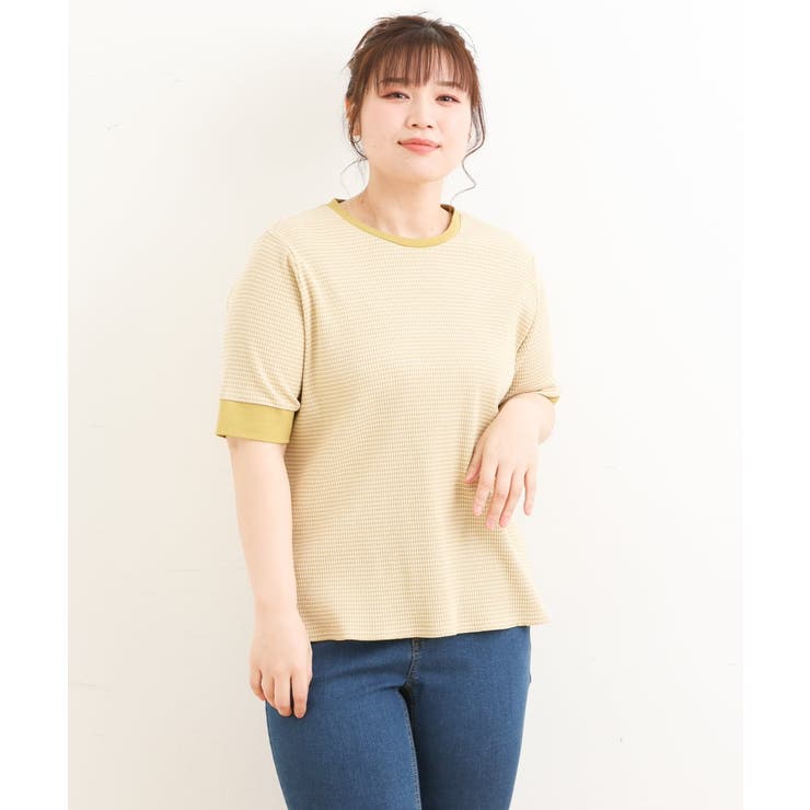 【大きいサイズ】テレコボーダーカットソー | eur3 | 詳細画像2 