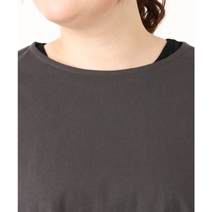 大きいサイズ/soso×eur3】Tシャツ×プリーツタンクトップセット