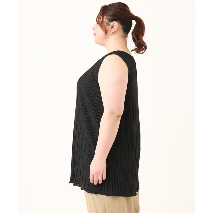 【大きいサイズ/soso×eur3】Tシャツ×プリーツタンクトップセット | eur3 | 詳細画像16 