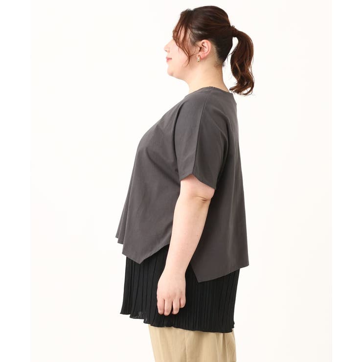 【大きいサイズ/soso×eur3】Tシャツ×プリーツタンクトップセット | eur3 | 詳細画像9 