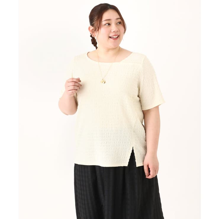 【大きいサイズ/soso×eur3】ポコポコアシンメトリーカットソー | eur3 | 詳細画像7 