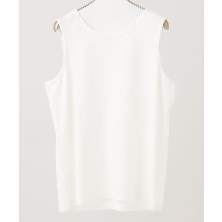 ホワイト(90) | 【大きいサイズ】レースタンクトップ | eur3