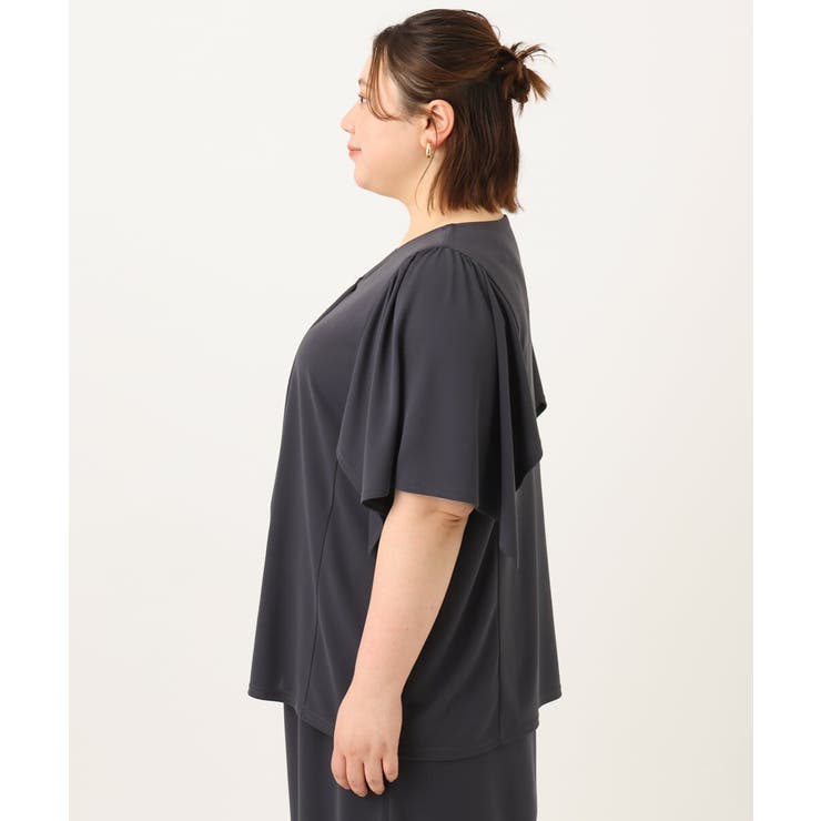 【大きいサイズ/セットアップ対応】接触冷感ジャージーVネックカットソー | eur3 | 詳細画像10 