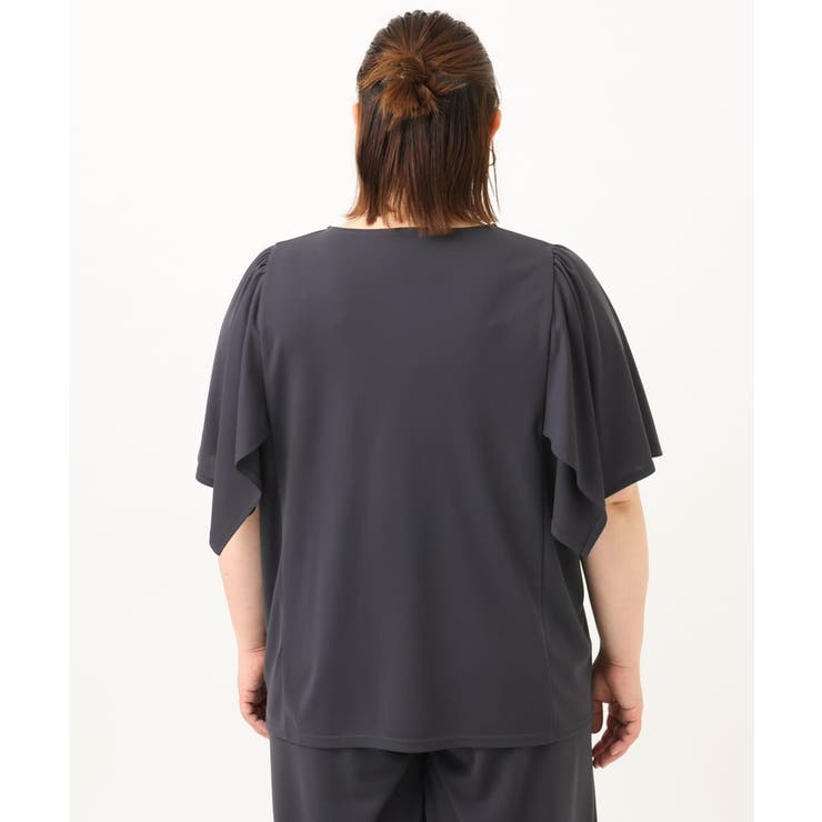 【大きいサイズ/セットアップ対応】接触冷感ジャージーVネックカットソー | eur3 | 詳細画像11 