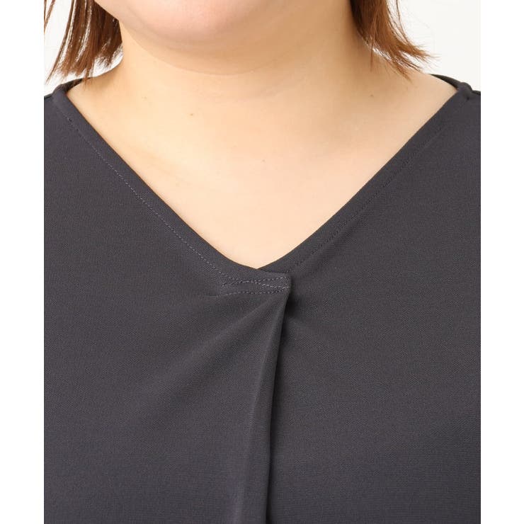 【大きいサイズ/セットアップ対応】接触冷感ジャージーVネックカットソー | eur3 | 詳細画像12 