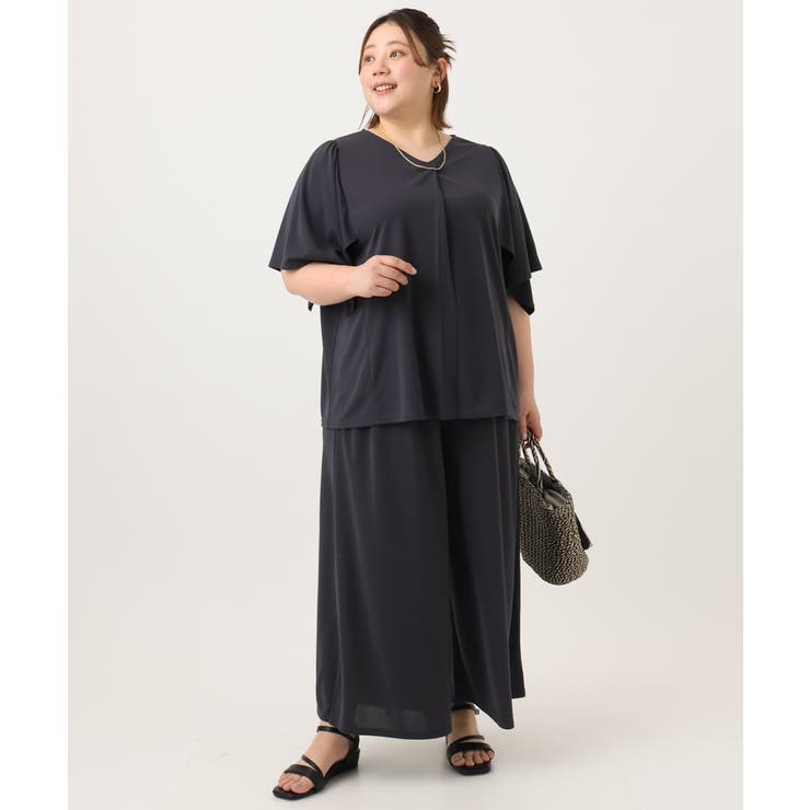 【大きいサイズ/セットアップ対応】接触冷感ジャージーVネックカットソー | eur3 | 詳細画像17 