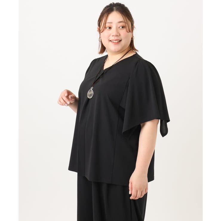 【大きいサイズ/セットアップ対応】接触冷感ジャージーVネックカットソー | eur3 | 詳細画像19 