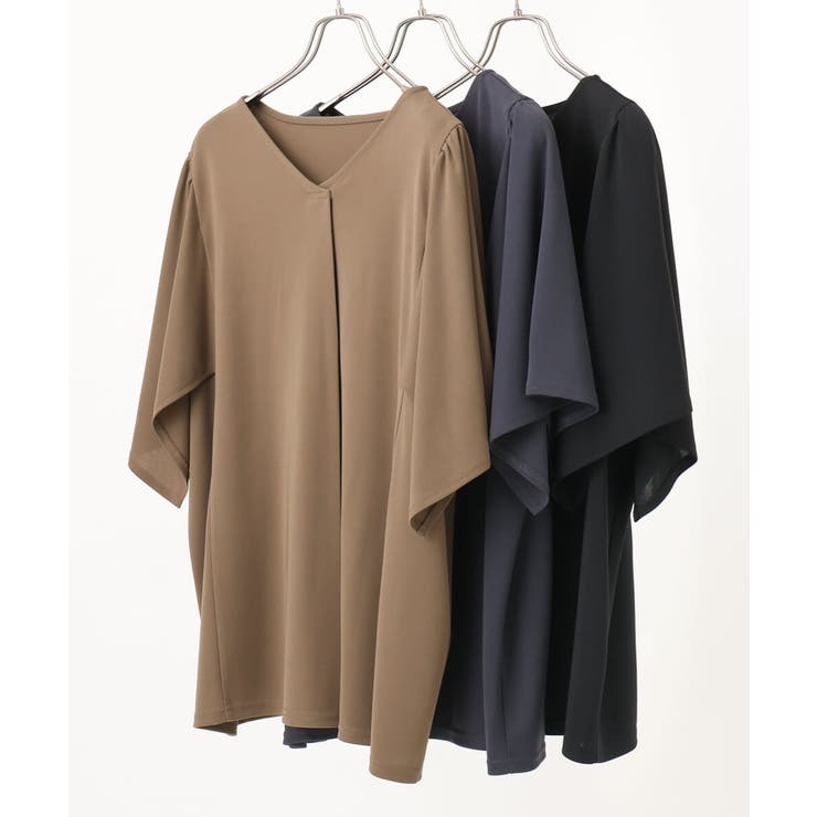 【大きいサイズ/セットアップ対応】接触冷感ジャージーVネックカットソー | eur3 | 詳細画像23 