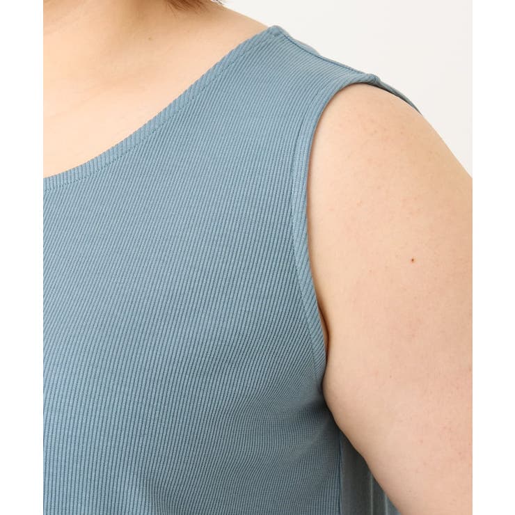 【大きいサイズ/接触冷感】ラウンドネックテレコタンクトップ | eur3 | 詳細画像6 