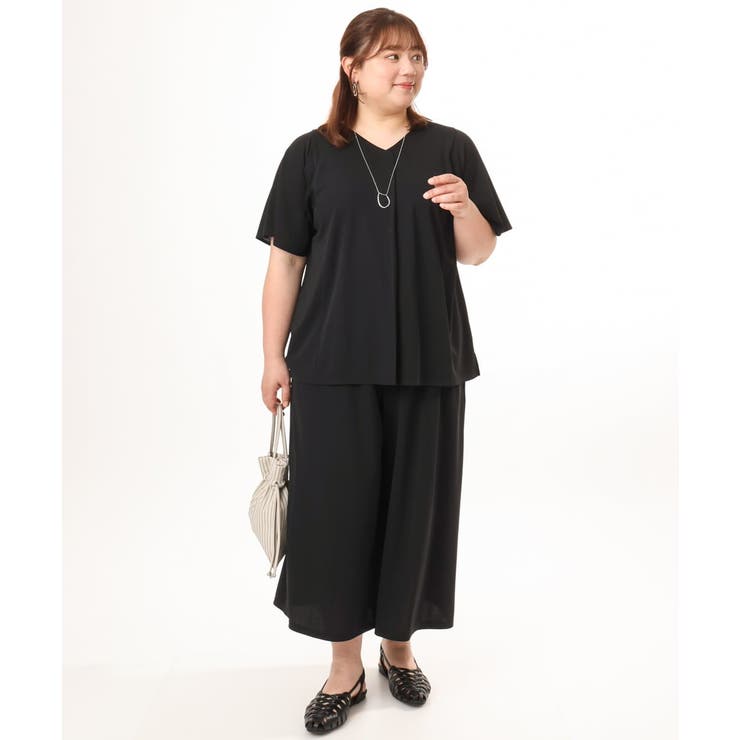 【大きいサイズ/接触冷感/セットアップ対応】Vネックジャージートップス | eur3 | 詳細画像24 