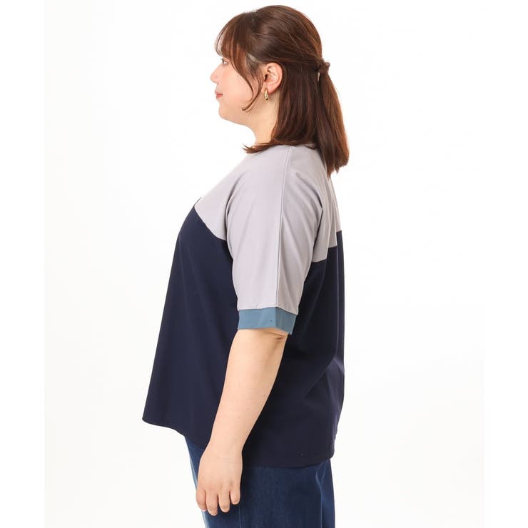 【大きいサイズ/接触冷感】カラーブロッキングトップス | eur3 | 詳細画像4 