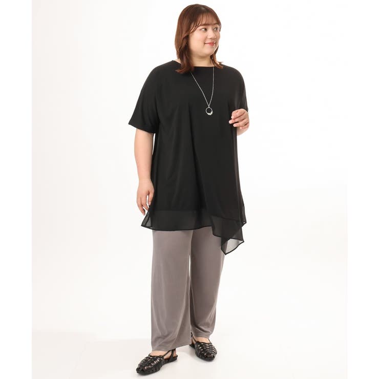 【大きいサイズ/ 接触冷感】シアーヘムイレヘムトップス | eur3 | 詳細画像11 