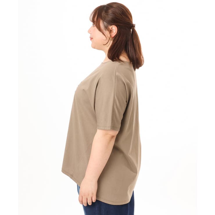 【大きいサイズ/UVカット/接触冷感】コットンエンボスロゴＴシャツ | eur3 | 詳細画像4 
