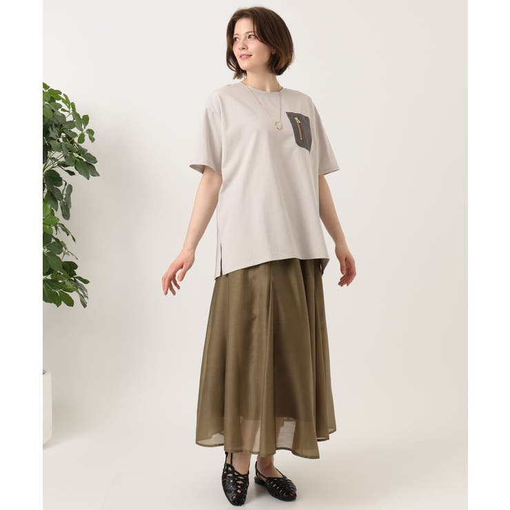 【大きいサイズ】ジップポケットコットンTシャツ | eur3 | 詳細画像10 