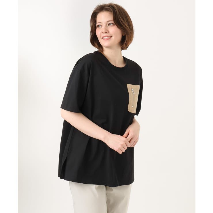【大きいサイズ】ジップポケットコットンTシャツ | eur3 | 詳細画像16 