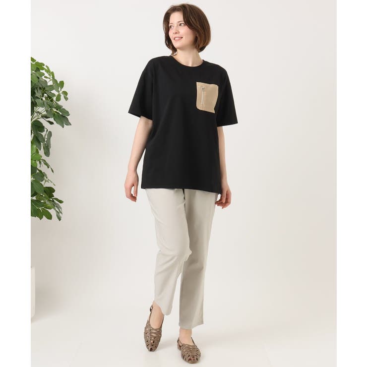 【大きいサイズ】ジップポケットコットンTシャツ | eur3 | 詳細画像18 