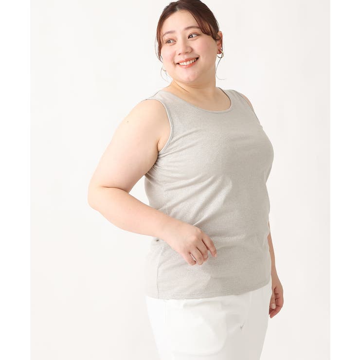 ライトグレー(91) | 【大きいサイズ】2WAYラメタンクトップ | eur3