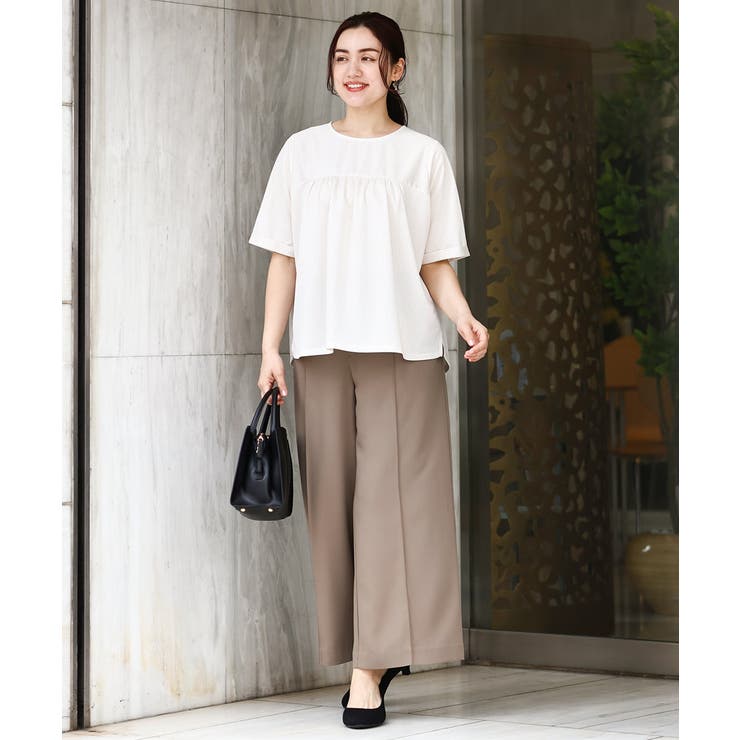 【大きいサイズ】ギャザー切り替えストライプカットソー | eur3 | 詳細画像22 