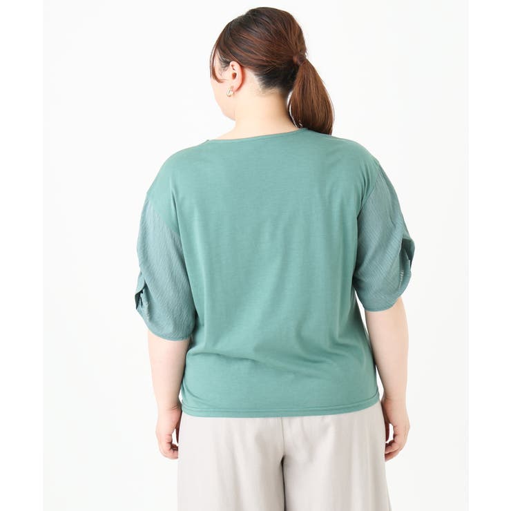 【大きいサイズ】シアーねじり袖トップス | eur3 | 詳細画像7 