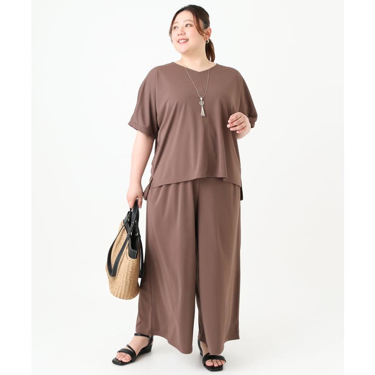 【大きいサイズ/接触冷感/セットアップ対応】Vネックジャージートップス | eur3 | 詳細画像15 