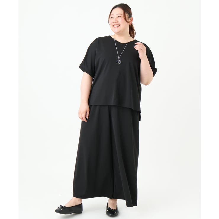 【大きいサイズ/接触冷感/セットアップ対応】Vネックジャージートップス | eur3 | 詳細画像19 