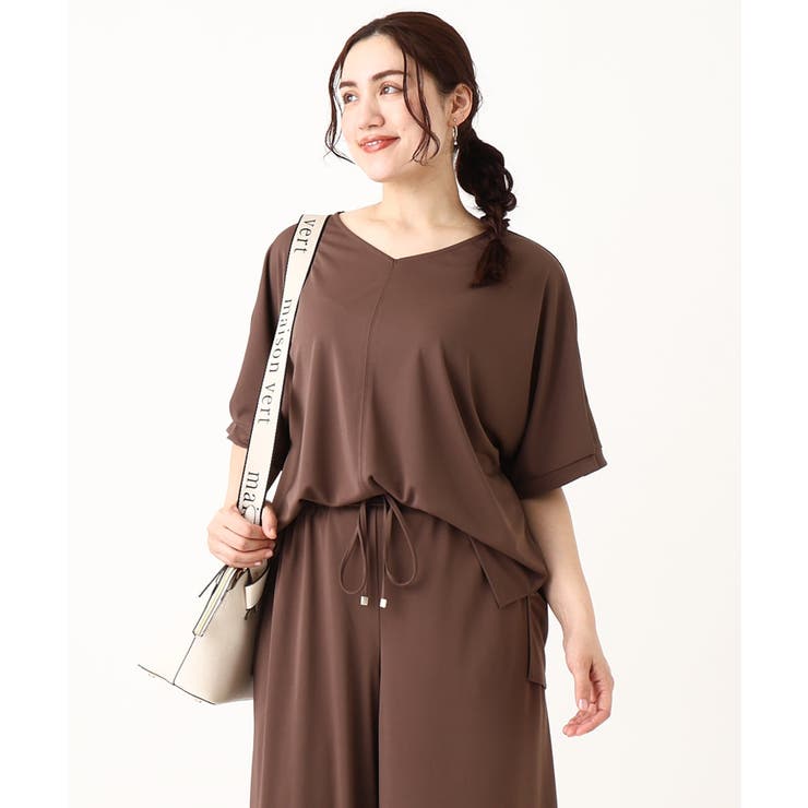 【大きいサイズ/接触冷感/セットアップ対応】Vネックジャージートップス | eur3 | 詳細画像4 