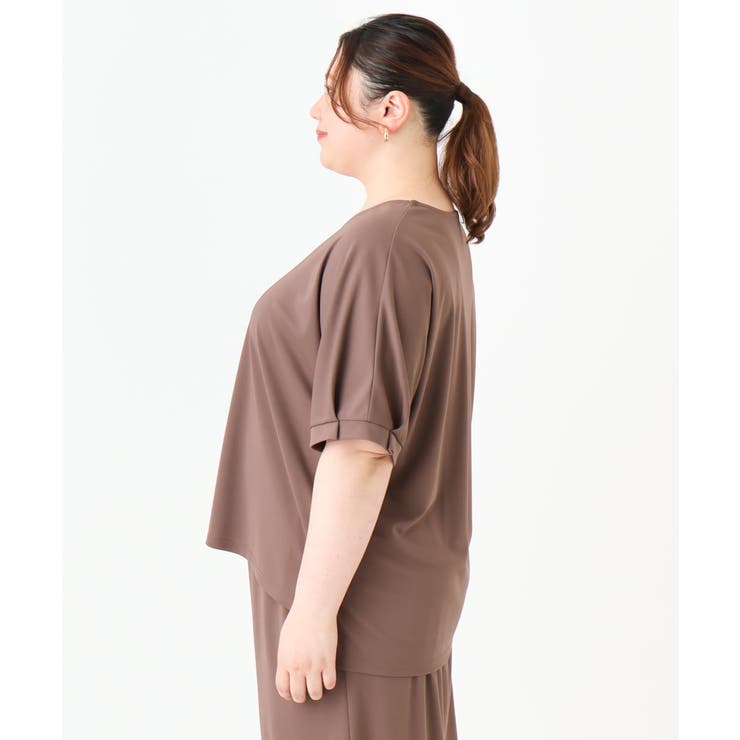 【大きいサイズ/接触冷感/セットアップ対応】Vネックジャージートップス | eur3 | 詳細画像9 