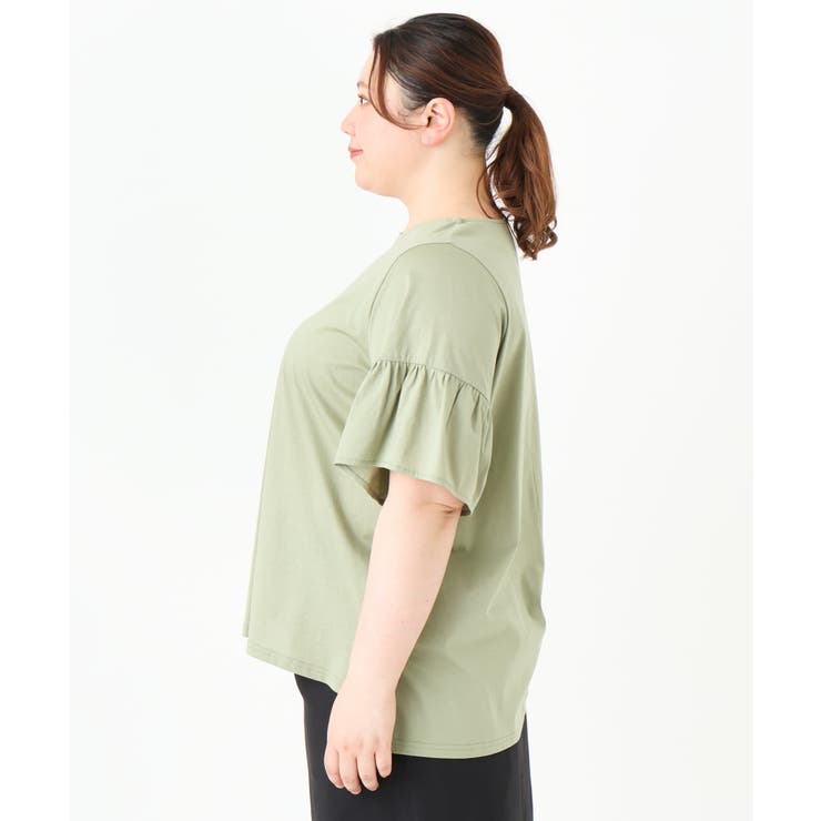 【大きいサイズ】ギャザーフリルスリーブトップス | eur3 | 詳細画像10 