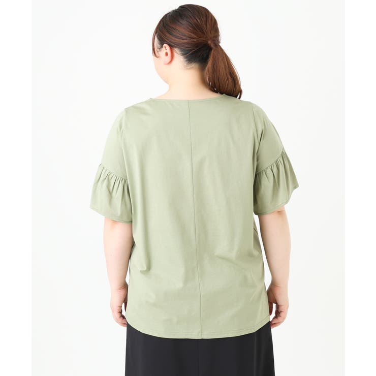 【大きいサイズ】ギャザーフリルスリーブトップス | eur3 | 詳細画像11 