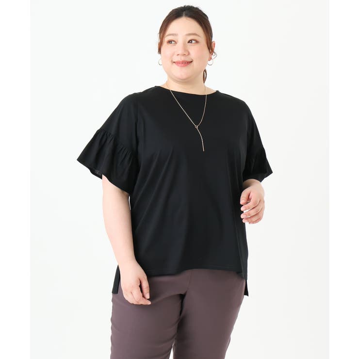 【大きいサイズ】ギャザーフリルスリーブトップス | eur3 | 詳細画像20 