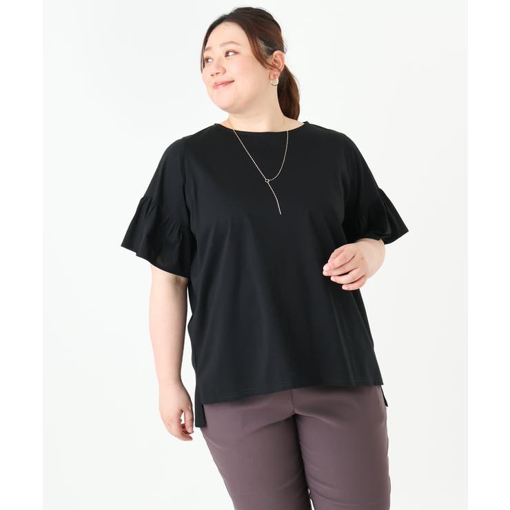 【大きいサイズ】ギャザーフリルスリーブトップス | eur3 | 詳細画像21 