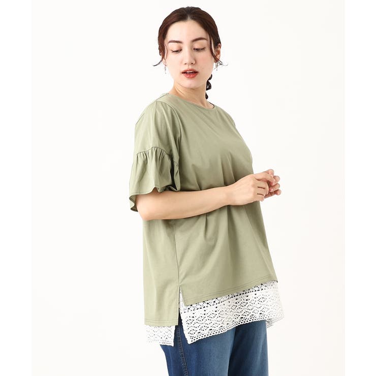 【大きいサイズ】ギャザーフリルスリーブトップス | eur3 | 詳細画像5 