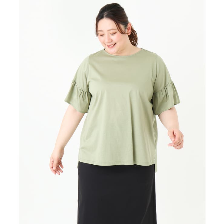 【大きいサイズ】ギャザーフリルスリーブトップス | eur3 | 詳細画像9 