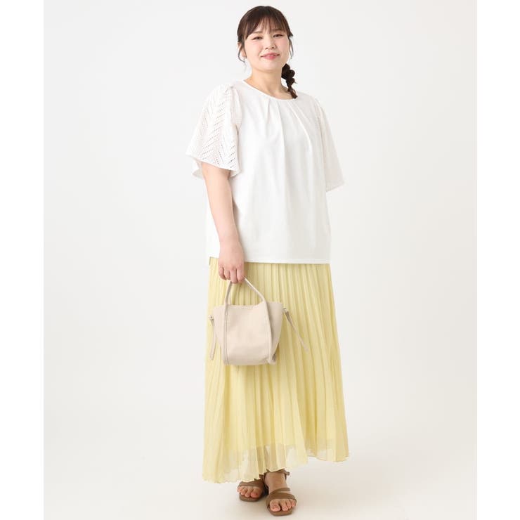 【大きいサイズ/a.v.v×eur3】リーフレーススリーブトップス | eur3 | 詳細画像20 