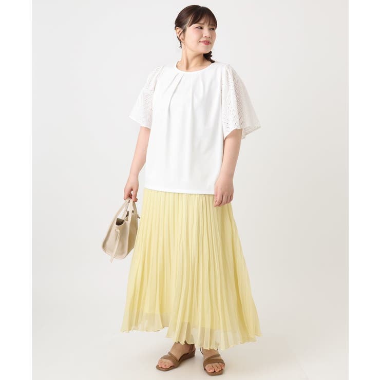 【大きいサイズ/a.v.v×eur3】リーフレーススリーブトップス | eur3 | 詳細画像21 