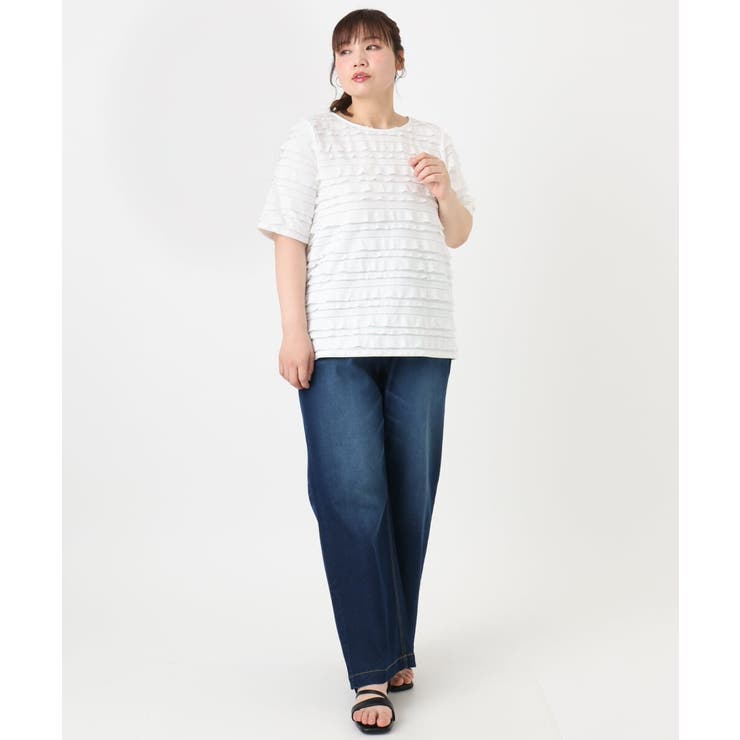 【大きいサイズ】カットフリルトップス | eur3 | 詳細画像13 