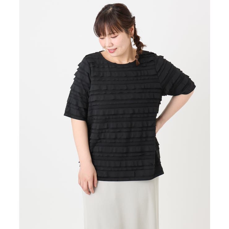 【大きいサイズ】カットフリルトップス | eur3 | 詳細画像16 