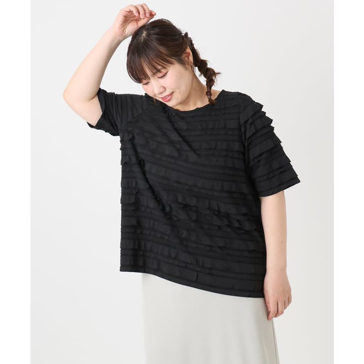 【大きいサイズ】カットフリルトップス | eur3 | 詳細画像17 