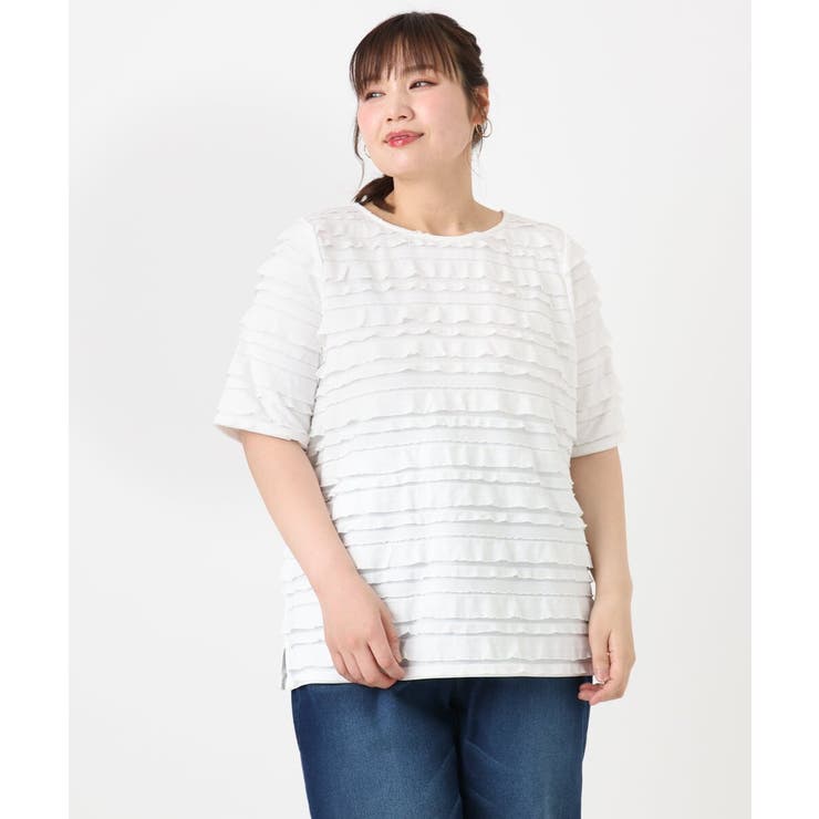 【大きいサイズ】カットフリルトップス | eur3 | 詳細画像4 