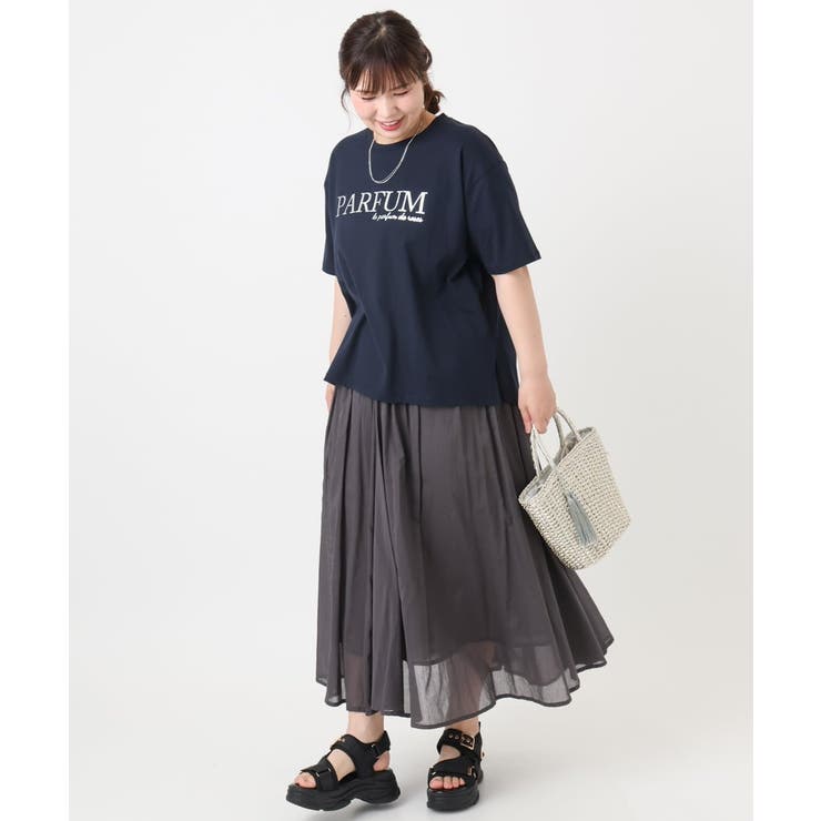 【大きいサイズ/a.v.v×eur3】コットンロゴTシャツ | eur3 | 詳細画像12 
