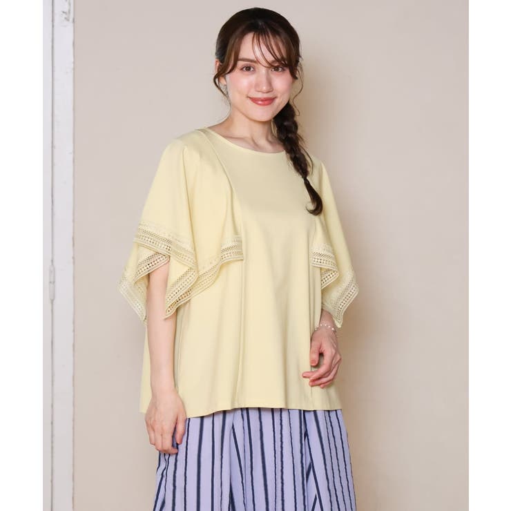【大きいサイズ/a.v.v×eur3】接触冷感ハンカチーフスリーブカットソー | eur3 | 詳細画像2 